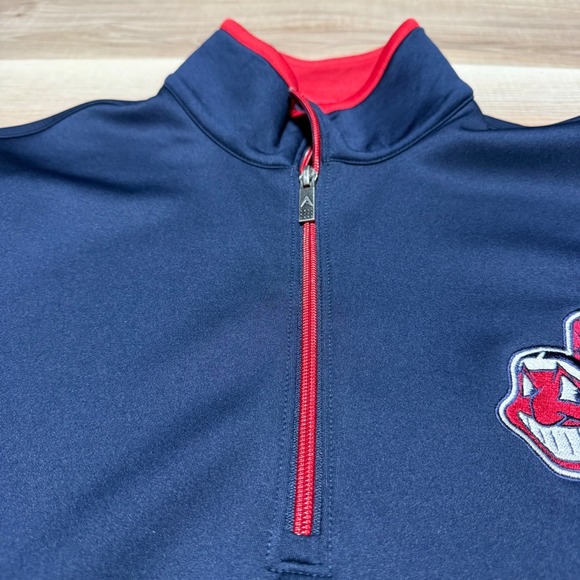 Antigua 2012 Cleveland Indians Quarter Zip  Mens Medium Navy Blue Chief Wahoo - Picture 4 of 11